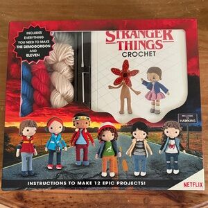 Crochet Kit - Cream, Red, Blue Yarn Set